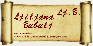 Ljiljana Bubulj vizit kartica